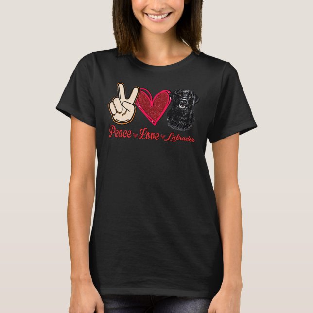 Peace Love Labrador Black Lab T-Shirt (Front)
