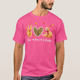 Peace Love Labrador Retriever Funny Fall Leaves Th T-Shirt