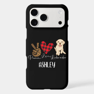 Peace Love Labrador Retriever Plaid Cute Dog Lover