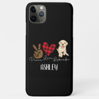 Peace Love Labrador Retriever Plaid Cute Dog Lover