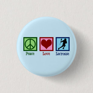 Peace Love Lacrosse 3 Cm Round Badge