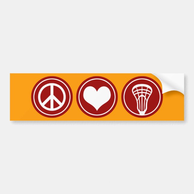 Peace Love Lacrosse Bumper Sticker (Front)