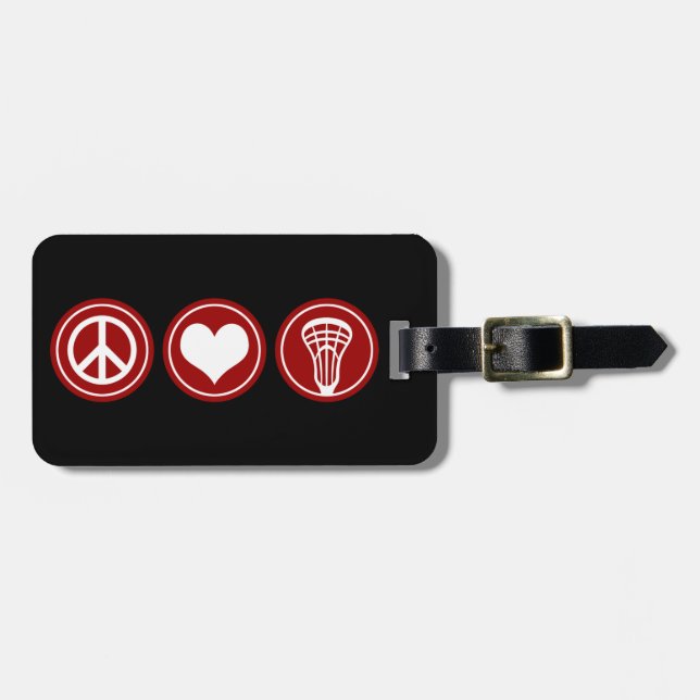 Peace Love Lacrosse Luggage Bag Tag (Front Horizontal)