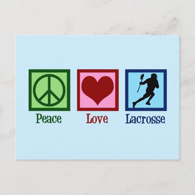Peace Love Lacrosse Postcard (Front)