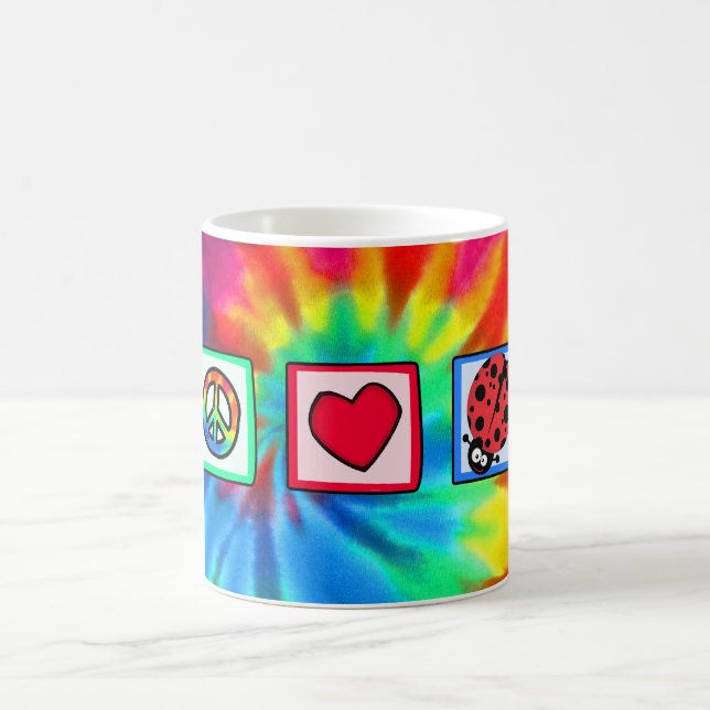 Peace, Love, Ladybugs Coffee Mug (Center)