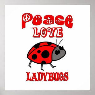 Peace Love Ladybugs Poster