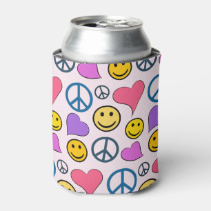 Peace Love Laugh Pattern Can Cooler