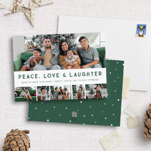 Peace, Love & Laughter Multi-Photo Holiday Card