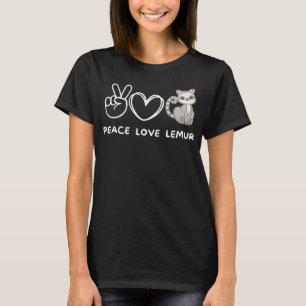 Peace, Love Lemur Retro Lemur Lover T-Shirt