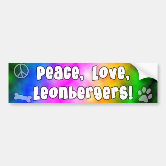 Peace Love Leonbergers Bumper Sticker (Front)