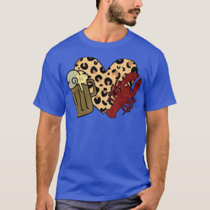 Peace Love Leopard Crawfish and Beer Boil Crawfish T-Shirt