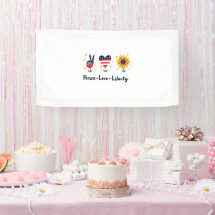 Peace Love Liberty 4th July Banner