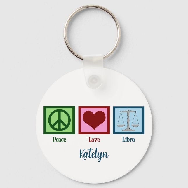 Peace Love Libra Key Ring (Front)