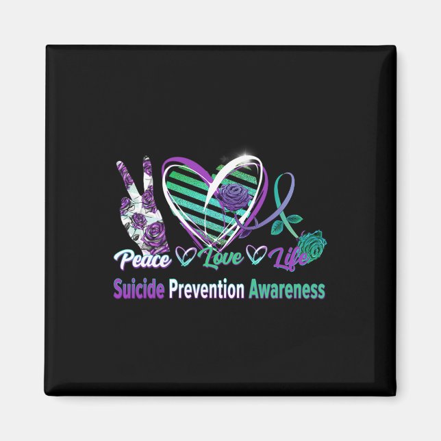 Peace Love Life Suicide Awareness  Semi Colon Gift Magnet (Front)