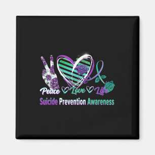 Peace Love Life Suicide Awareness Semi Colon Gift Magnet