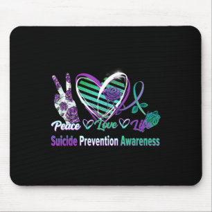 Peace Love Life Suicide Awareness Semi Colon Gift Mouse Pad