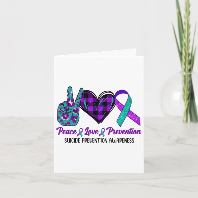 Peace Love Life Suicide Awareness Womens Semi Colo Card (Front)