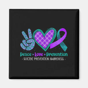Peace Love Life Suicide Prevention Awareness Purpl Magnet