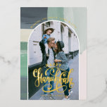 Peace Love Light | Happy Hanukkah Photo<br><div class="desc">Celebrate the spirit of Hanukkah with friends and family with our gorgeous photo cards. Featuring modern arch frame design layout and trendy script lettering. One main photo on the front with room on the back for your custom greeting. Add your custom wording to this design by using the "Edit this...</div>