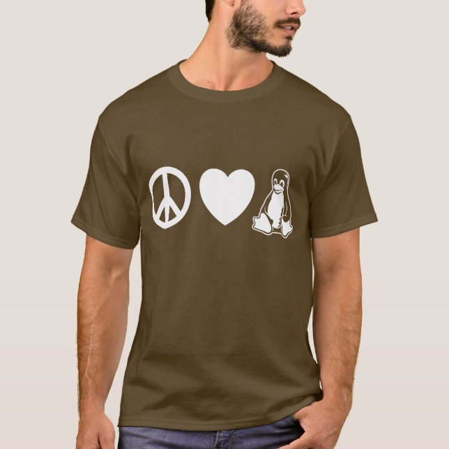 Peace, Love, Linux T-Shirt (Front)