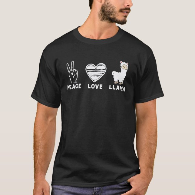 Peace Love Llama T-Shirt (Front)