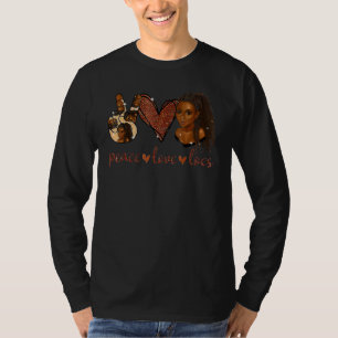 Peace Love Locs Black History Month African Woman T-Shirt