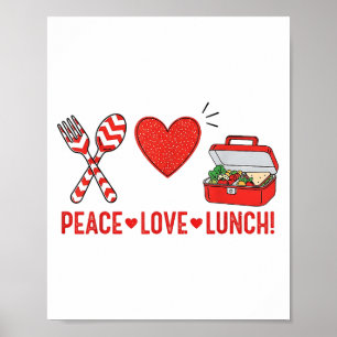 Peace Love Lunch Lady Appreciation Box Back To Sch Poster