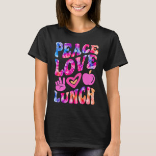 PEACE LOVE LUNCH Lady Retro Cafeteria Groovy 100 D T-Shirt