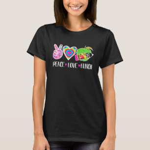 peace love lunch lady retro groovy lunch lady Back T-Shirt