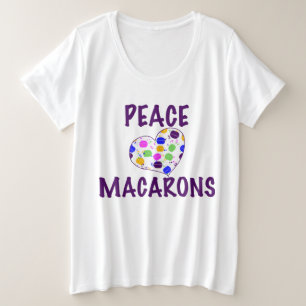 Peace Love Macarons Heart Plus Size T-Shirt