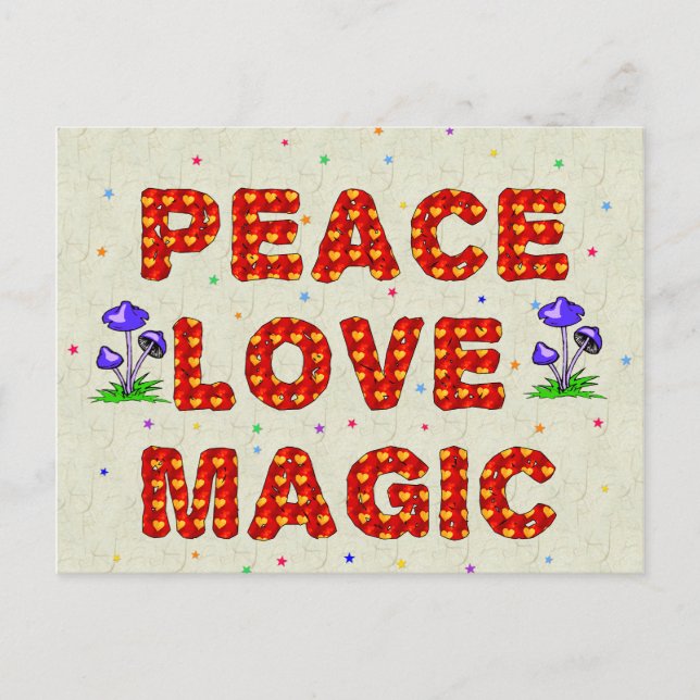 Peace Love Magic Postcard (Front)