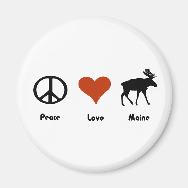 Peace Love Maine Magnet (Front)