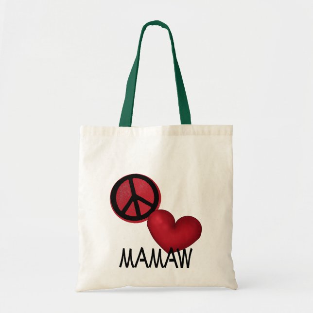 Peace Love Mamaw Tote Bag (Front)