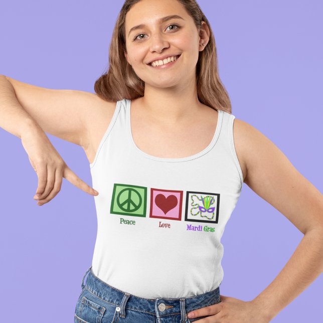Peace Love Mardi Gras Custom Singlet (Creator Uploaded)