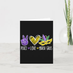Peace Love Mardi Gras New Orleans Louisiana Parade Card