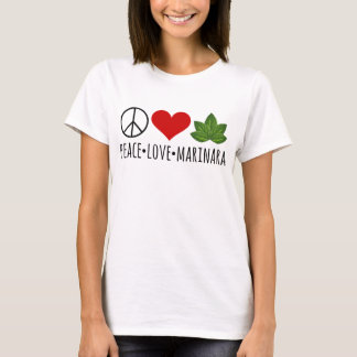 Peace Love Marinara Basil Leaves Cluster T-Shirt