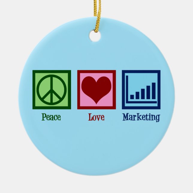 Peace Love Marketing Ceramic Tree Decoration (Front)