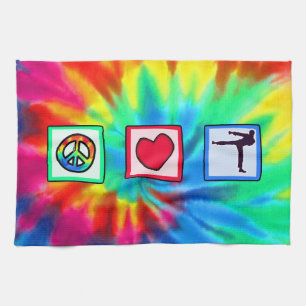 Peace, Love, Martial Arts Tea Towel