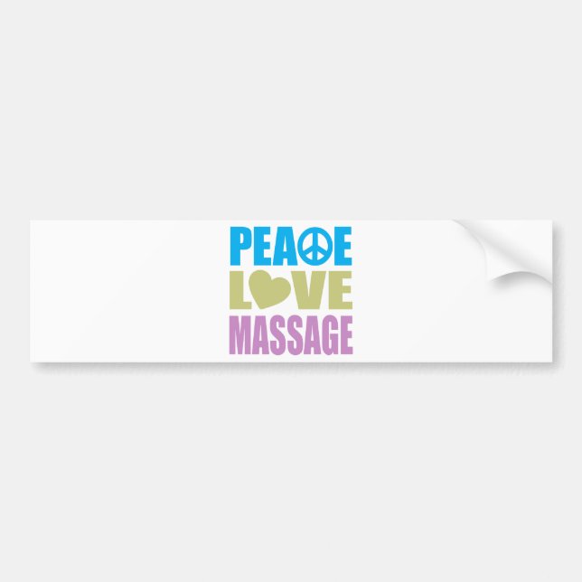 Peace Love Massage Bumper Sticker (Front)