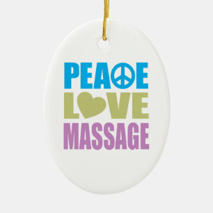 Peace Love Massage Ceramic Tree Decoration