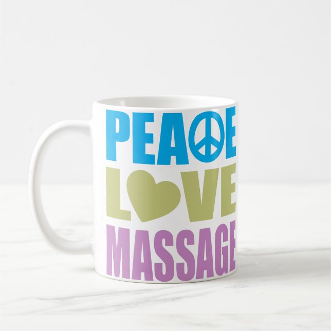 Peace Love Massage Coffee Mug (Left)