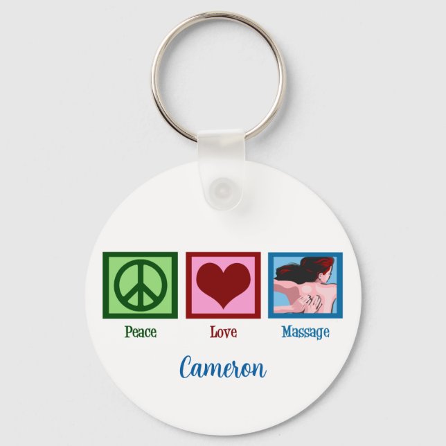 Peace Love Massage Key Ring (Front)
