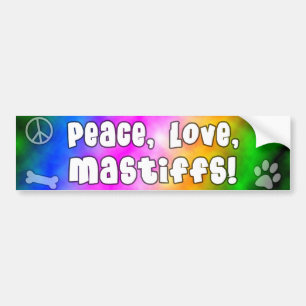 Peace Love Mastiffs Bumper Sticker
