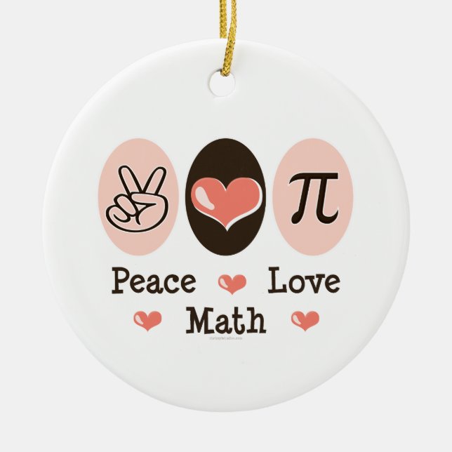 Peace Love Math Ornament (Front)