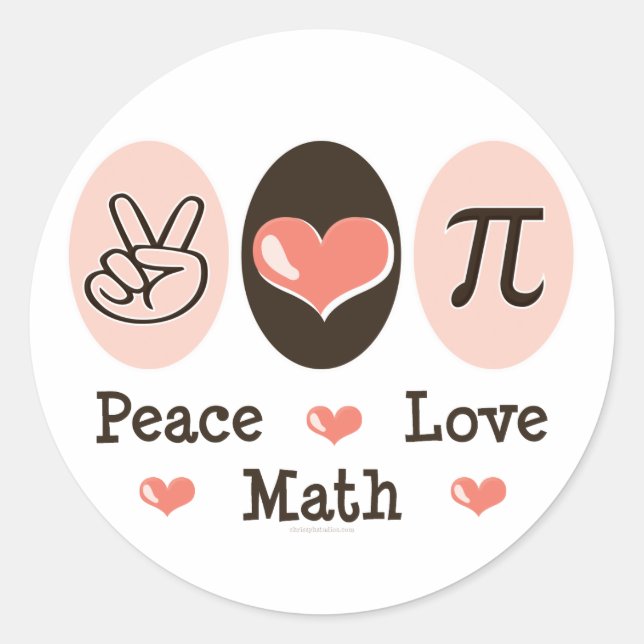 Peace Love Math Stickers (Front)