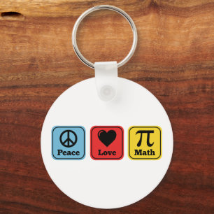 Peace Love Math Teachers Gifts for Mens Womens Key Ring