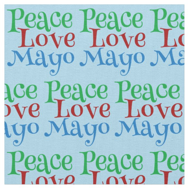 Peace Love Mayo Funny Mayonnaise Lover Fabric (Close Up)
