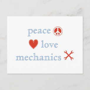 Peace Love Mechanics Postcard