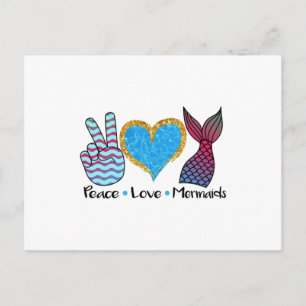 Peace Love Mermaids Cool T Shirt Postcard