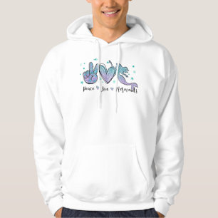 Peace Love Mermaids Squad Tie Dye Cute Costume Sum Hoodie